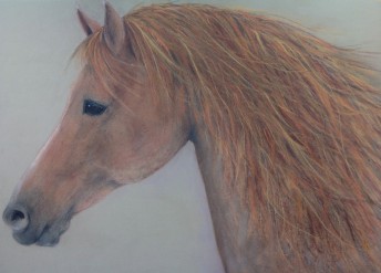 Fire Horse. Pastel on Sanded Paper. 18" x 24"