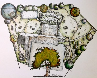Landscape Plan I. Ink on Paper. 10" x 14"